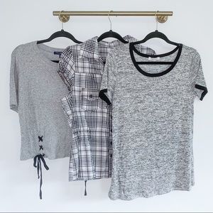 Black, Grey, White Monochrome Shirt Lot